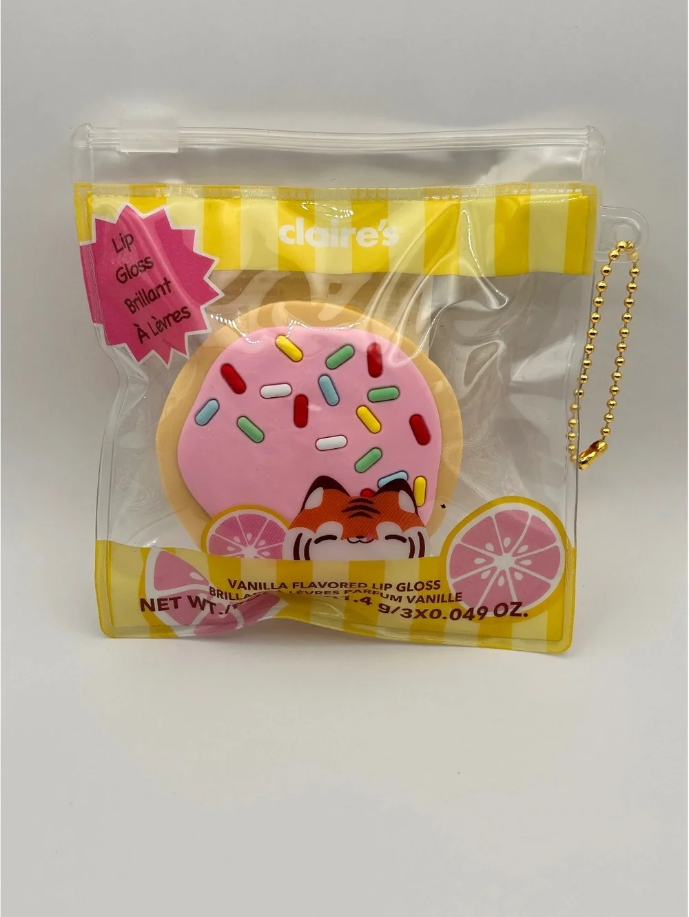 Claire's Vanilla Flavor Lip Gloss Set with Pink Donut Design
